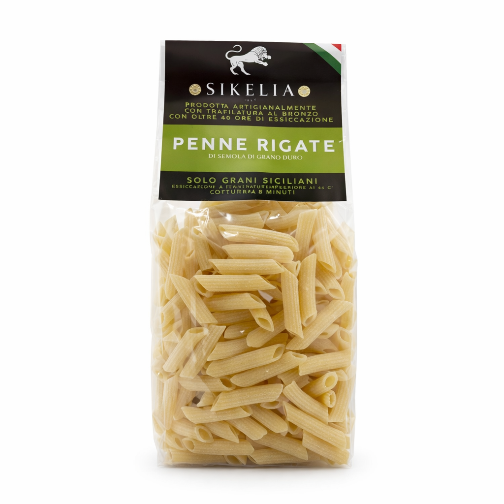 Penne Rigate di Grano Duro Siciliano 500 g – Pasta Artigianale Trafilata al Bronzo | Sikelia 1958