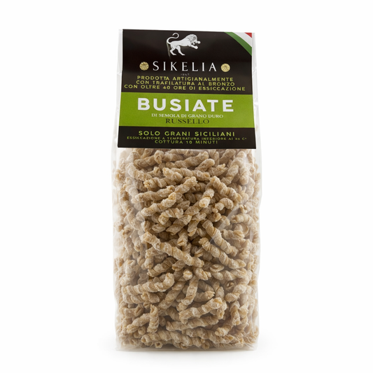 Busiate Integrali di Grano Duro Siciliano Russello 500 g – Pasta Artigianale Trafilata al Bronzo | Sikelia 1958